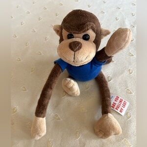 Brown and Blue Plush Monkey Toy
